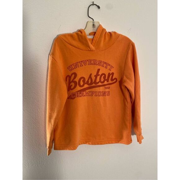 H&M boys Boston University orange pull over hoodie size 5T/6 - Picture 3 of 5